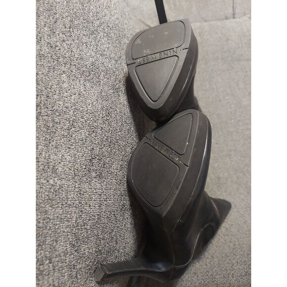 Ninewest Platform Stilletto Black Boots Size 7M Winter Holiday Shoes Zipper - Picture 9 of 10